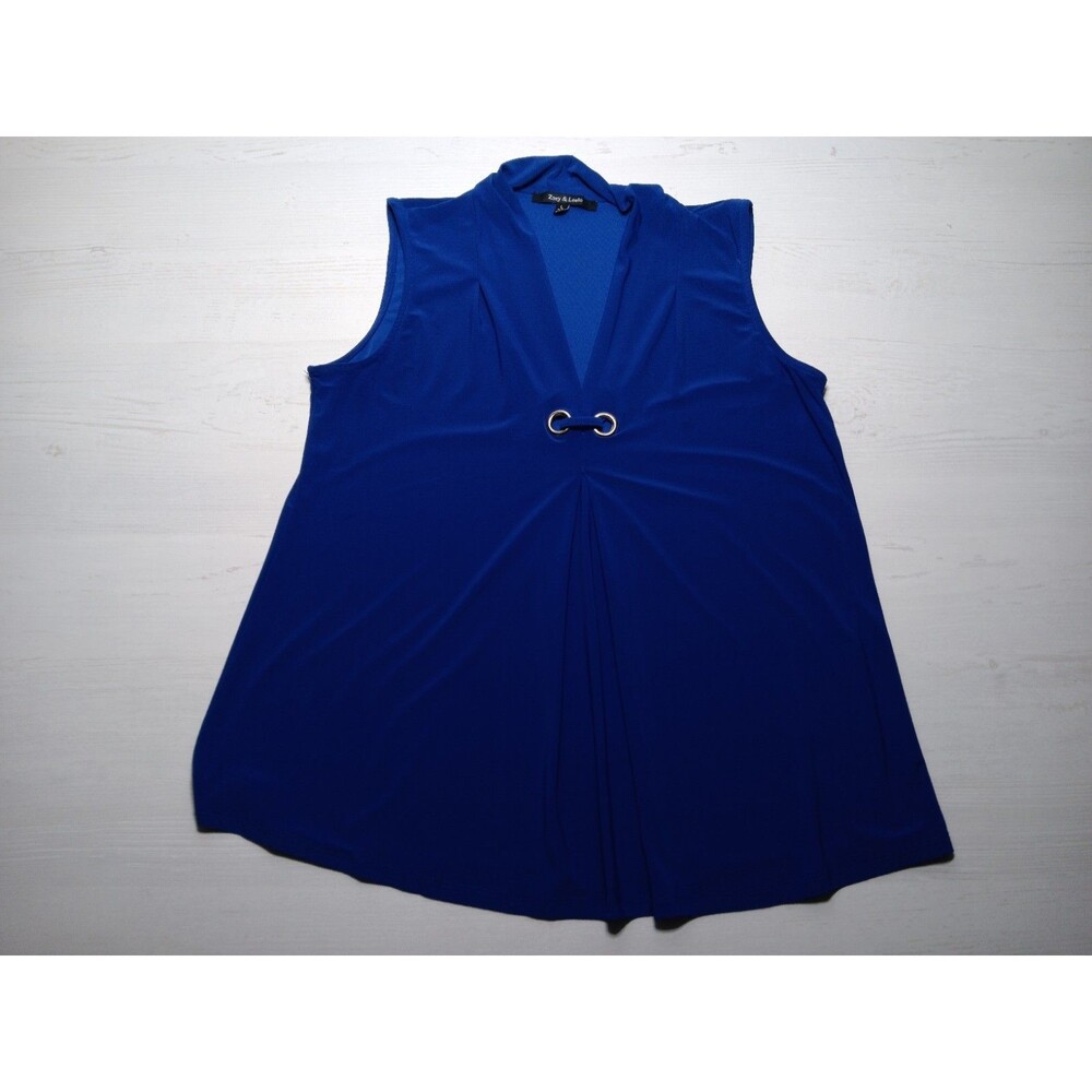 ZOEY & LEELO Sleeveless Blue Top Size Large